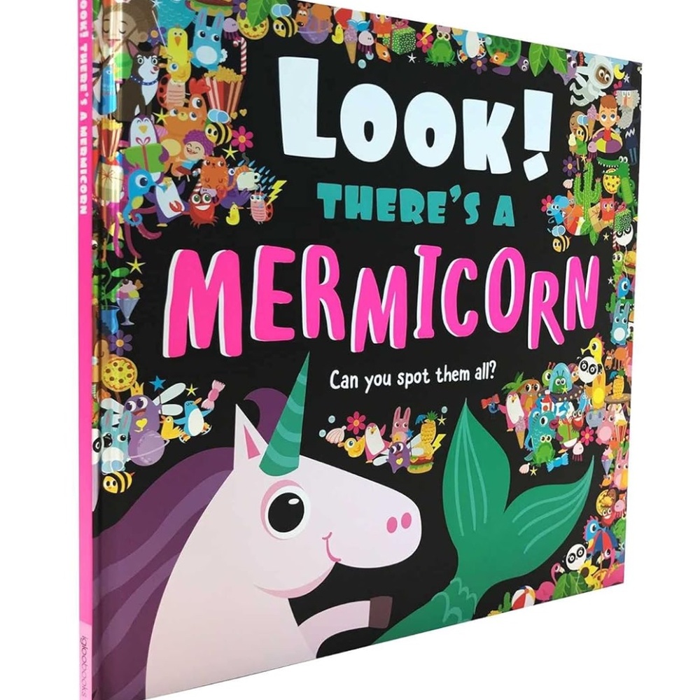 Look! Theres A Mermicorn- Spot Them Book, Wheres Waldo Type Hardcover Book